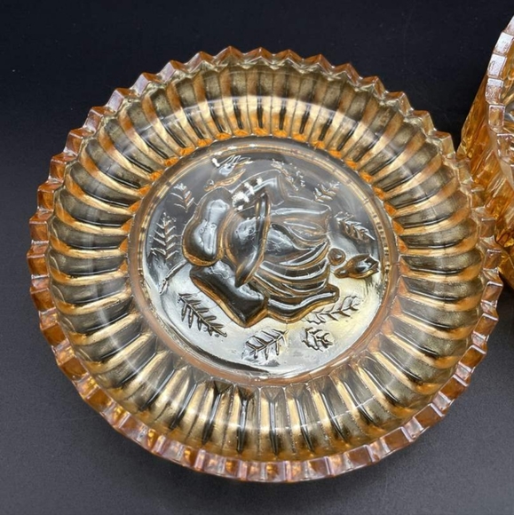 Vintage Jeanette Marigold Rose Lidded Dish - Picture 9 of 11